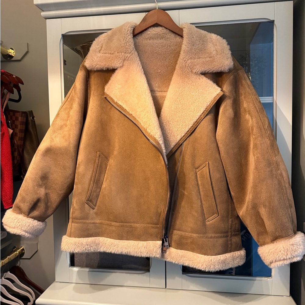 Mango Faux Shearling Coat